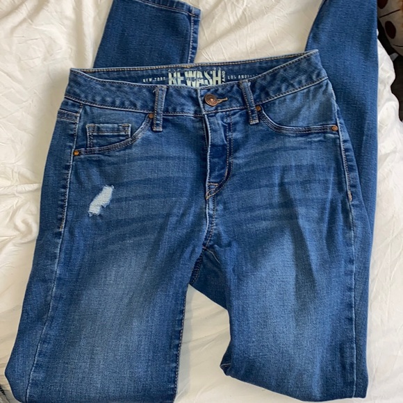 Blue Distressed Skinny Jeans - Picture 2 of 3